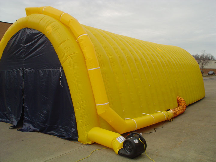 Inflatable shelter with filtration system